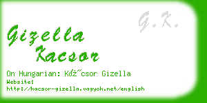 gizella kacsor business card